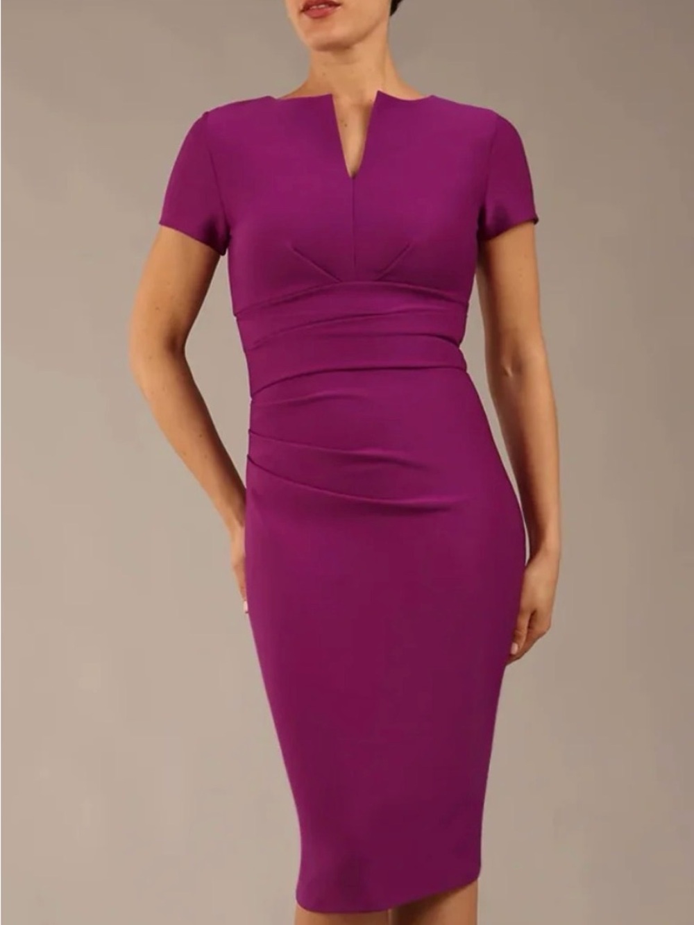 Nora Gardner Donna Pencil Dress In Yarrow Pink
